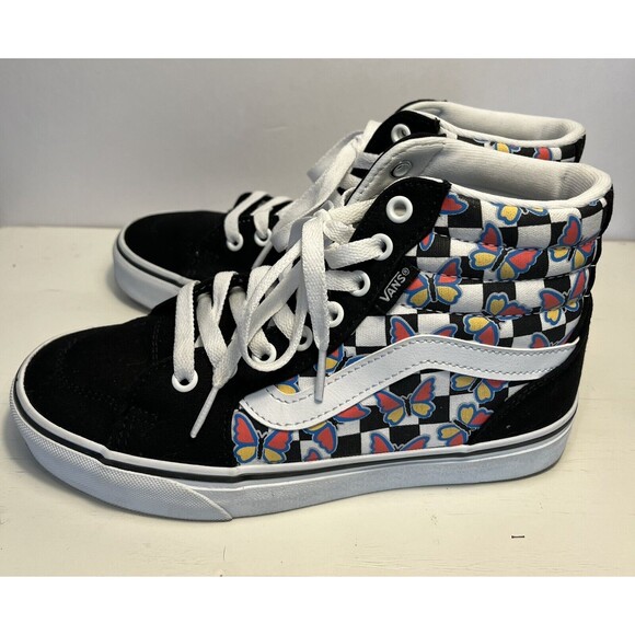 VANS Shoes Women’s 6.5 Filmore Butterfly Checkerboard Hi Top 99%+ Tread In Box - Picture 6 of 16